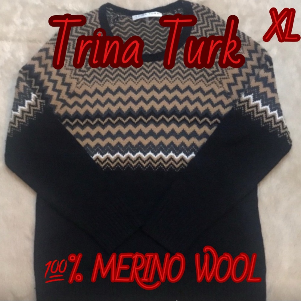 Trina Turk black & brown sweater , XL